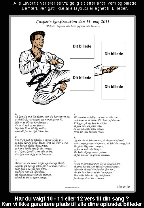 Karate Badminton design til konfirmationssang