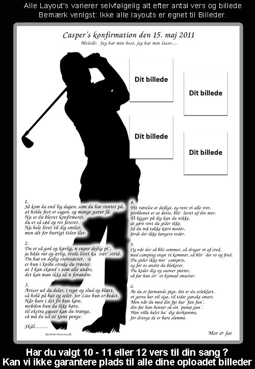 Golf design til konfirmationssang