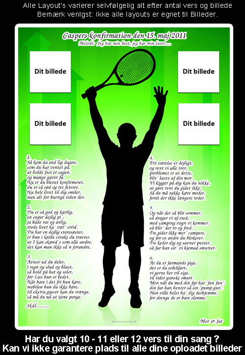 Badminton design til konfirmationssang