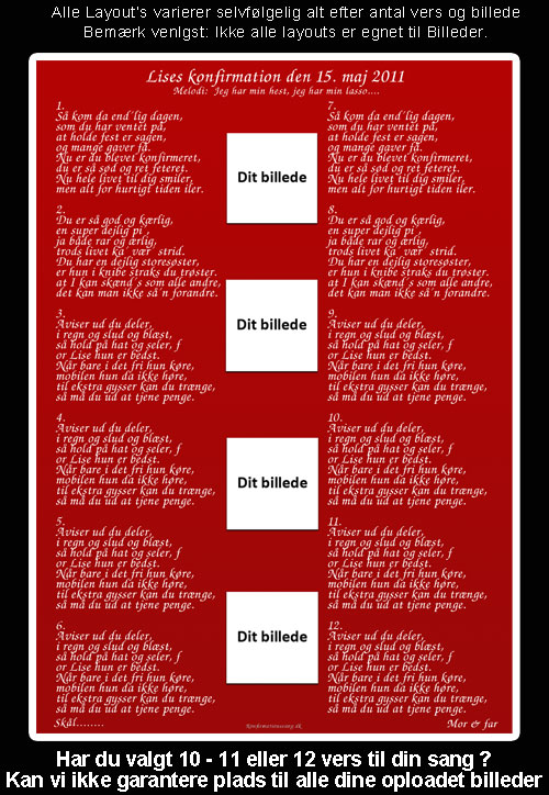 Rødt design til festsange